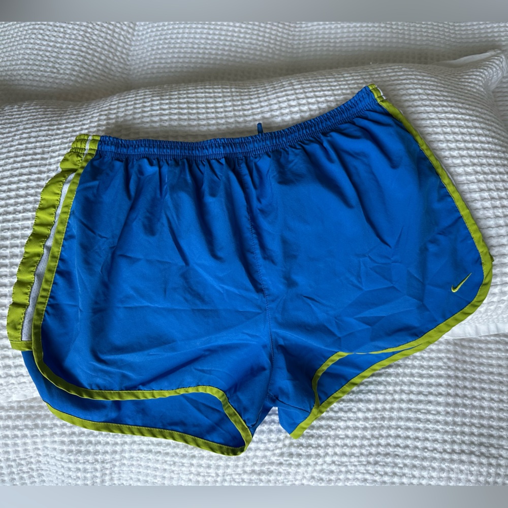 Nike Blue and Green Athletic Shorts